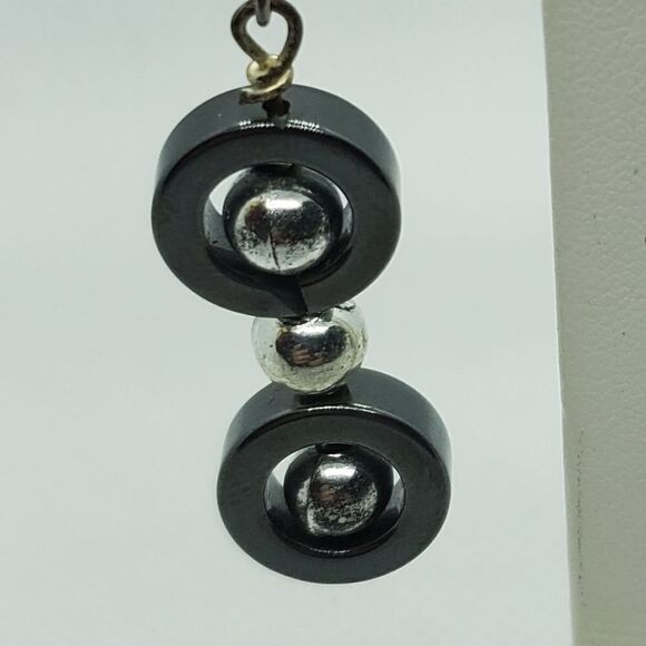Gray & Silver Dangling Earrings - Picture 2 of 3
